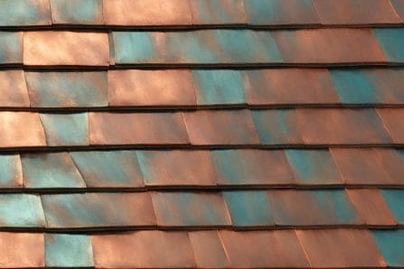 Copper Patina metal roof 