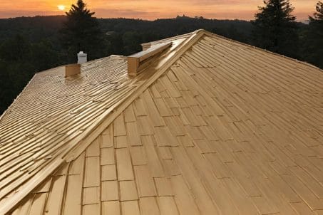 Sunset Gold Metal Roof